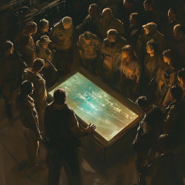 A futuristic digital illustration showcasing a diverse group of journalists using advanced technology, such as AR glasses and holographic displays, to analyze political data and report news in real-time. The background shows a bustling city skyline.