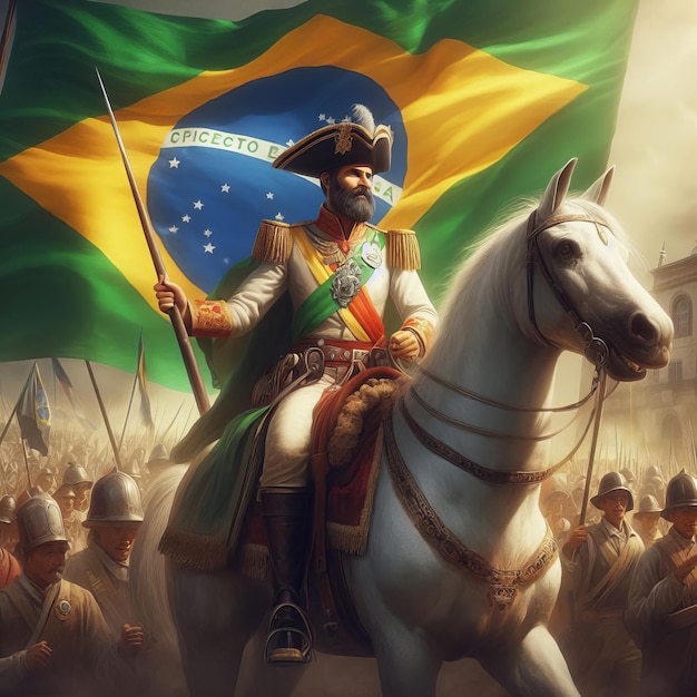 A detailed illustration comparing the Imperial Brazilian flag with Rui Barbosa's proposed republican flag, highlighting the differences in design, colors, and symbolism. The Imperial flag is shown with its green background, yellow rhombus, and the Imperial coat of arms, while Rui Barbosa's flag features stripes and stars similar to the American flag.