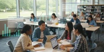 College students collaborating on FAFSA forms to maximize financial aid