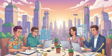 Diverse professionals thriving in the 2026 gig economy, managing multiple income streams.
