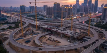 Modern highway interchange construction symbolizing U.S. infrastructure investment
