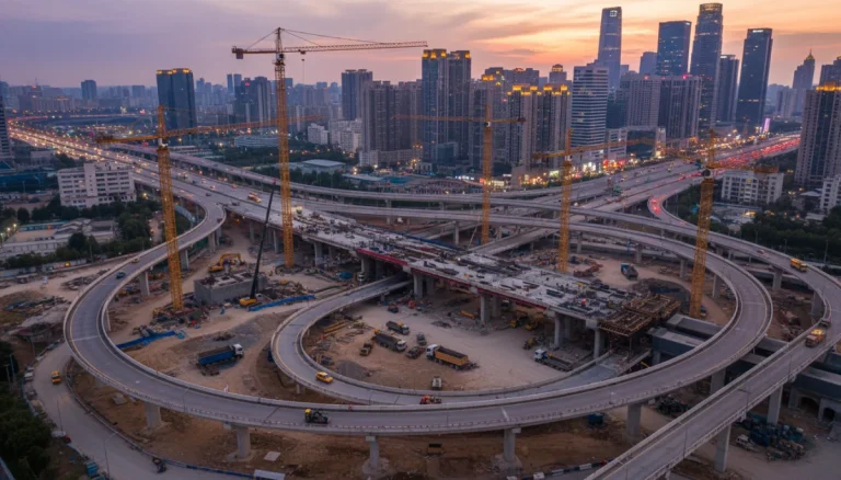 Modern highway interchange construction symbolizing U.S. infrastructure investment
