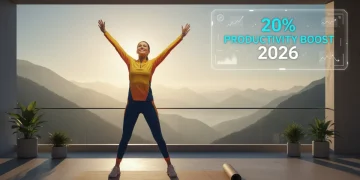 Person stretching during a 5-minute morning routine for productivity in 2026