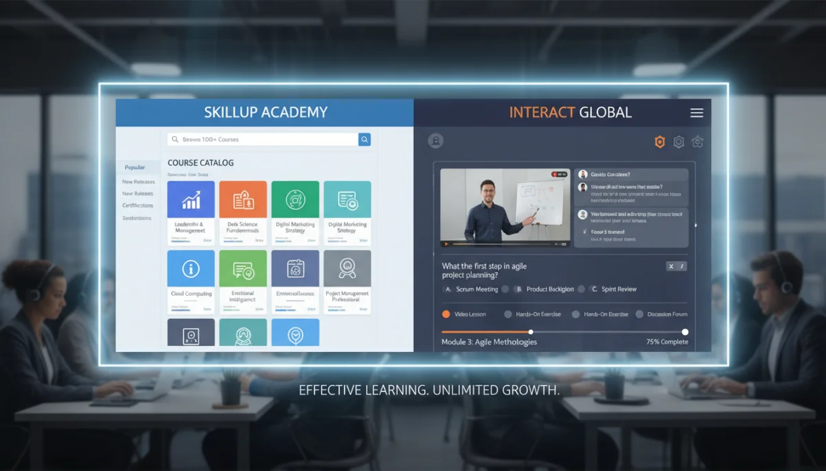 Comparison of two professional development platforms' interfaces and course offerings