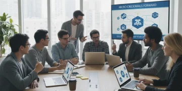 Professionals learning micro-credentials for career growth