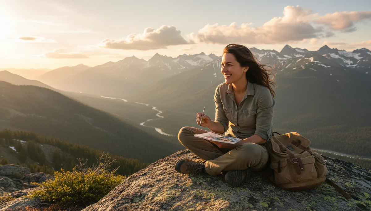 Person enjoying outdoor activity, fully present and device-free